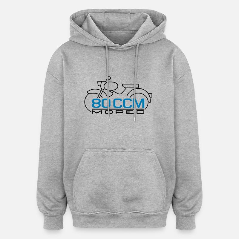 Moped Spatz 80 ccm Emblem - Oversized Unisex Hoodie - Grau meliert