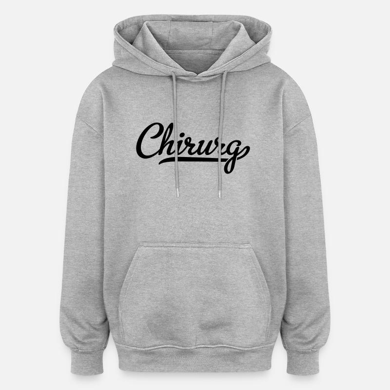 Chirurgien - Sweat à capuche oversize unisexe - gris chiné
