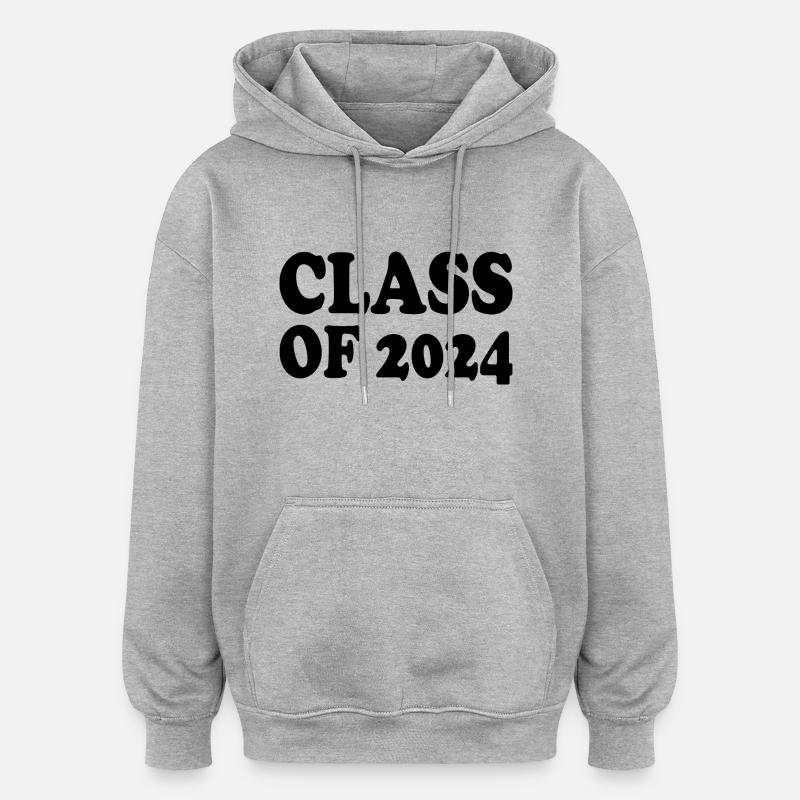 Class of 2024 - Sweat à capuche oversize unisexe - gris chiné
