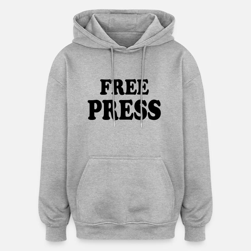 Free press - Sweat à capuche oversize unisexe - gris chiné