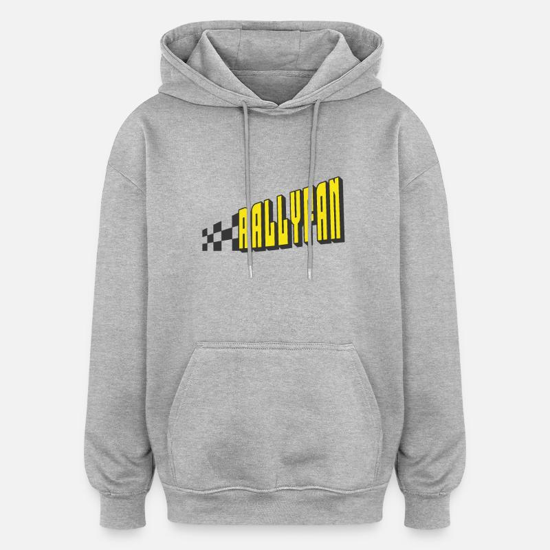 Rallyfan jaune noir - Sweat à capuche oversize unisexe - gris chiné