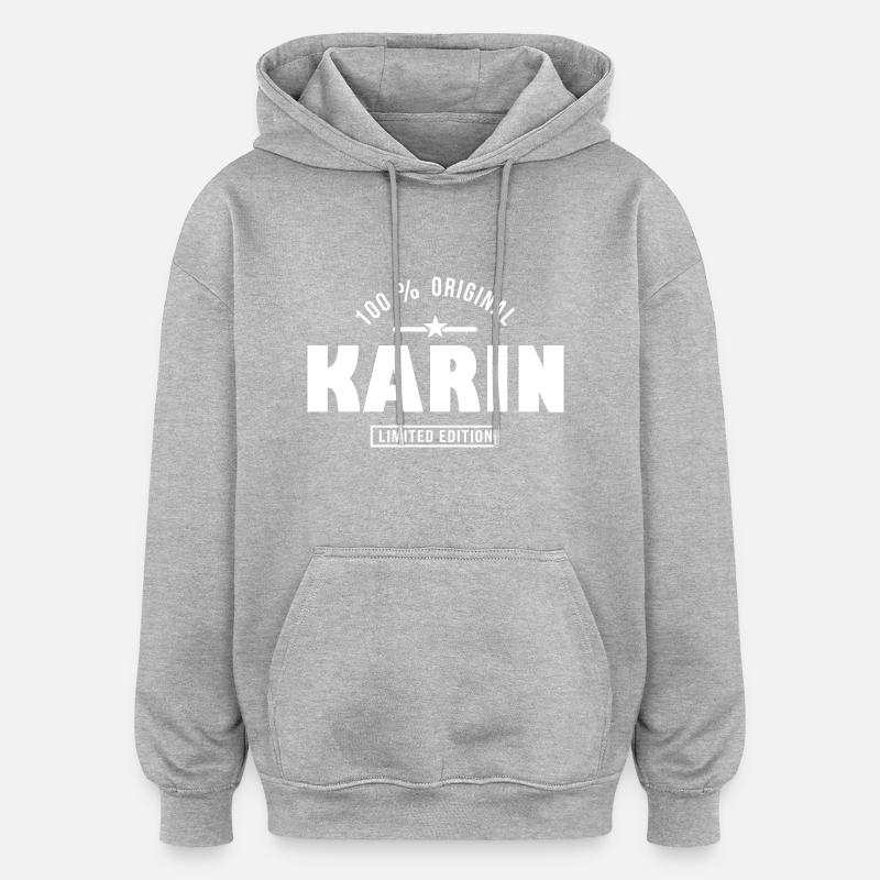 Karin, karin - Sweat à capuche oversize unisexe - gris chiné