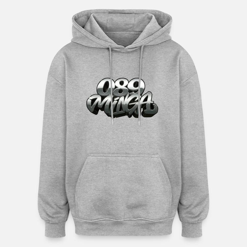 089 Minga Logo - Oversized Unisex Hoodie - Grau meliert