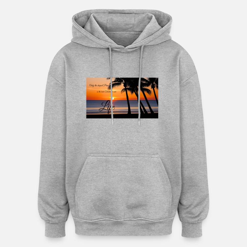 Douleur - Sweat à capuche oversize unisexe - gris chiné