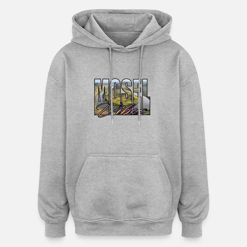 MOSELVibes - Sweat à capuche oversize unisexe - gris chiné