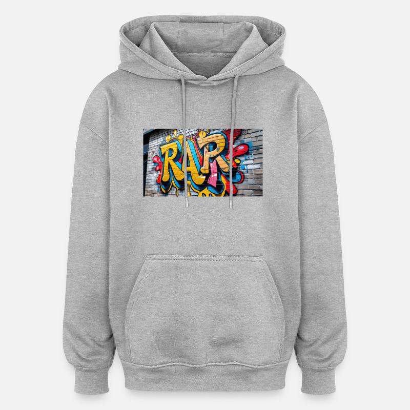 graffiti RAPMUSIC 2 - Sweat à capuche oversize unisexe - gris chiné