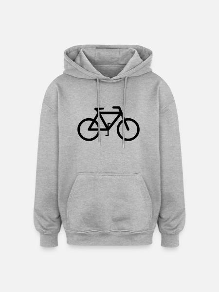 Fahrrad - Oversized Unisex Hoodie - Grau meliert