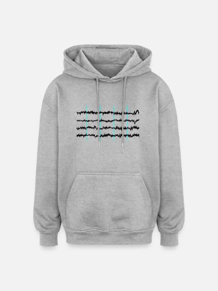 brainwaves - Oversized Unisex Hoodie - Grau meliert