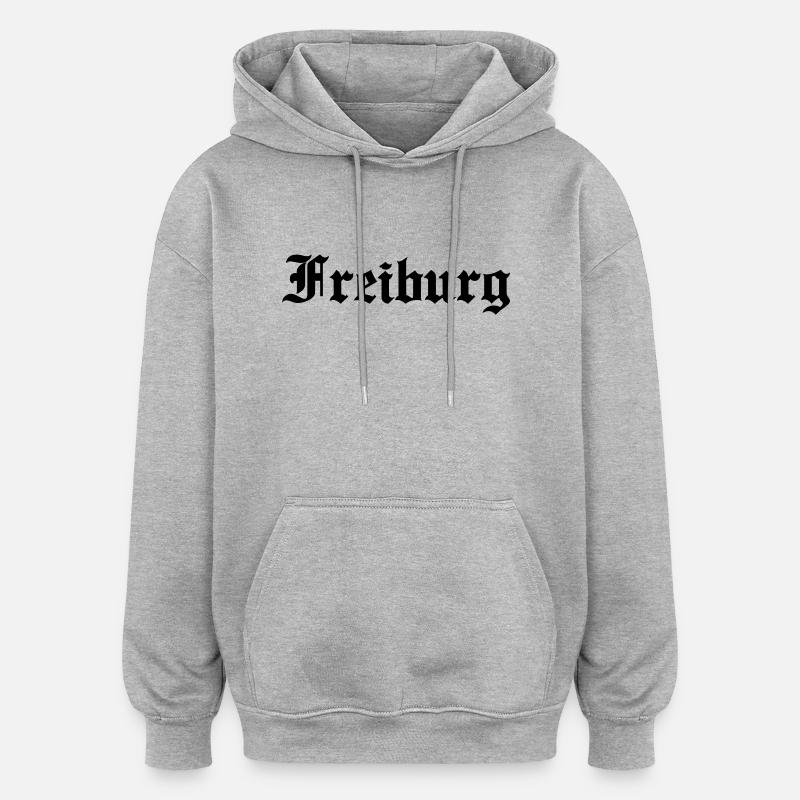 Fribourg - Sweat à capuche oversize unisexe - gris chiné