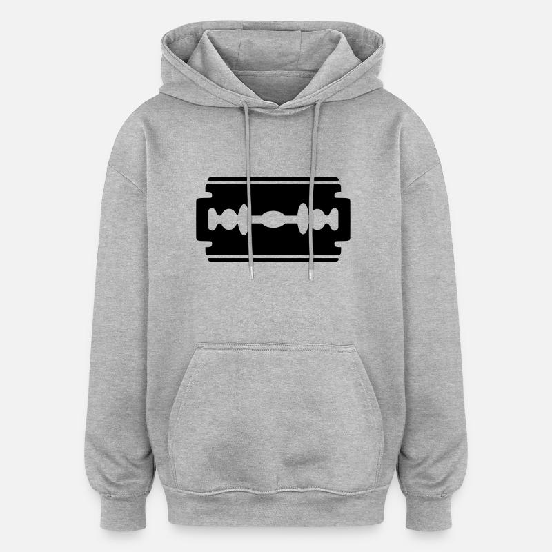 Rasierklinge - Oversized Unisex Hoodie - Grau meliert