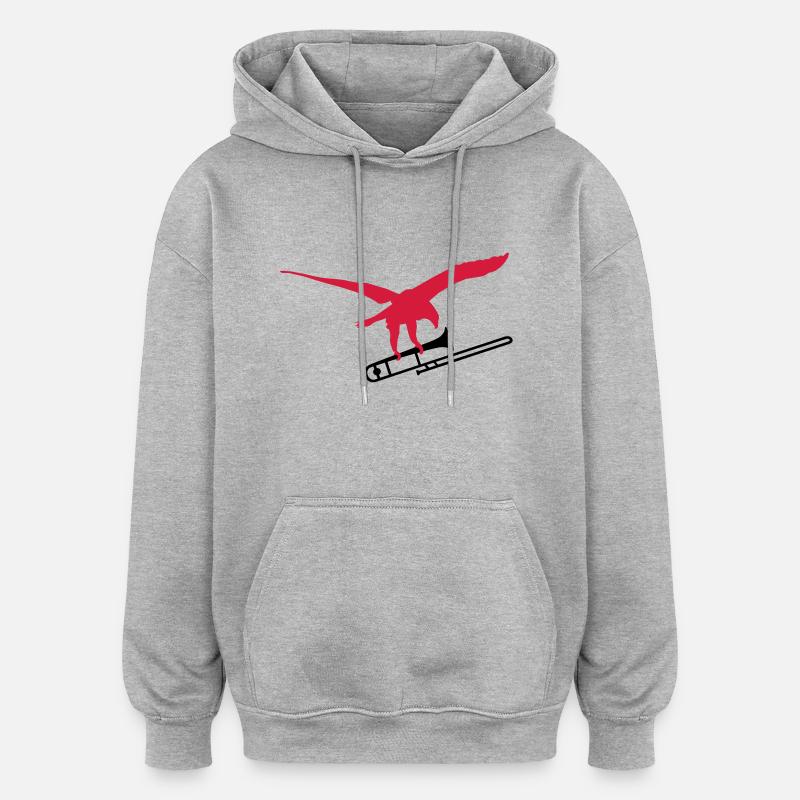 eagle trombone - Sweat à capuche oversize unisexe - gris chiné