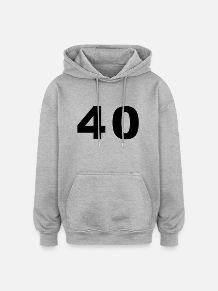 Number - 40 – Forty - Oversized Unisex Hoodie - heather grey