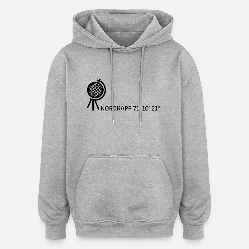 NORDKAPP - Sweat à capuche oversize unisexe - gris chiné