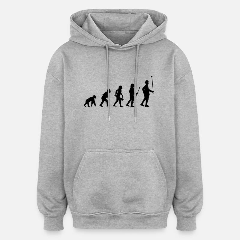 Stabführer Evolution - Oversized Unisex Hoodie - Grau meliert