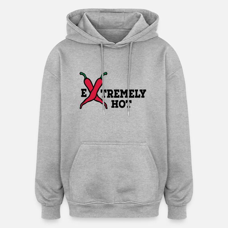 scharf - Sweat à capuche oversize unisexe - gris chiné