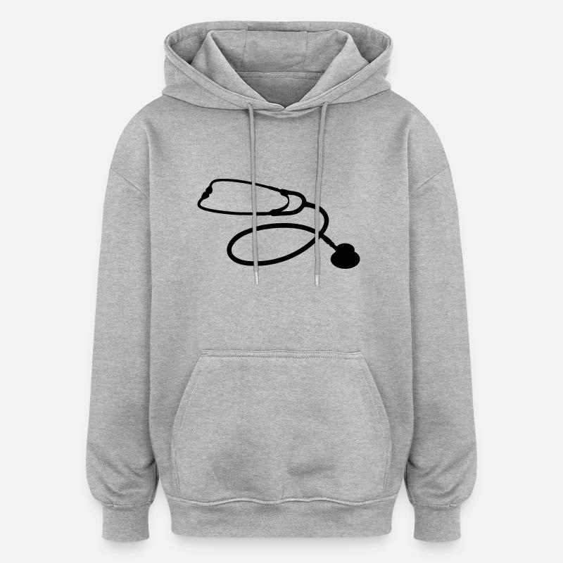 stethoscope doctor profession - Sweat à capuche oversize unisexe - gris chiné