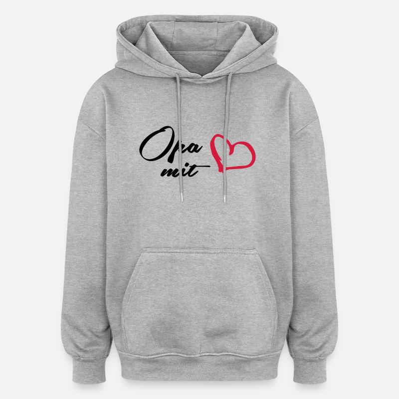 Opa - Oversized Unisex Hoodie - Grau meliert