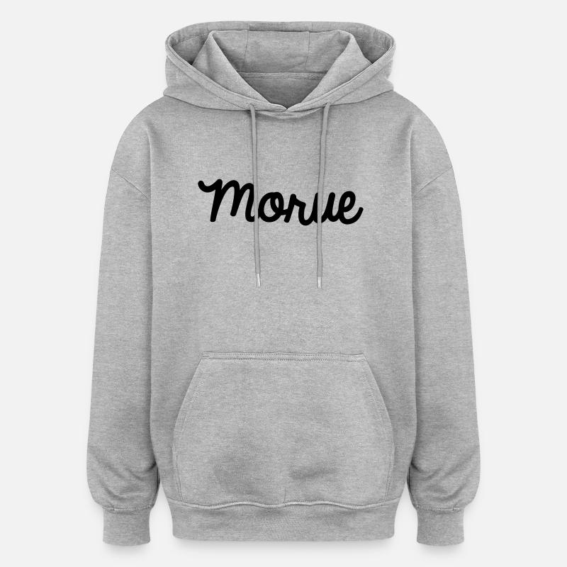 Morue - Sweat à capuche oversize unisexe - gris chiné