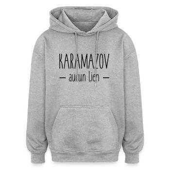 Karamazov aucun lien - Sweat à capuche oversize unisexe - gris chiné - Devant - Noah (186cm)