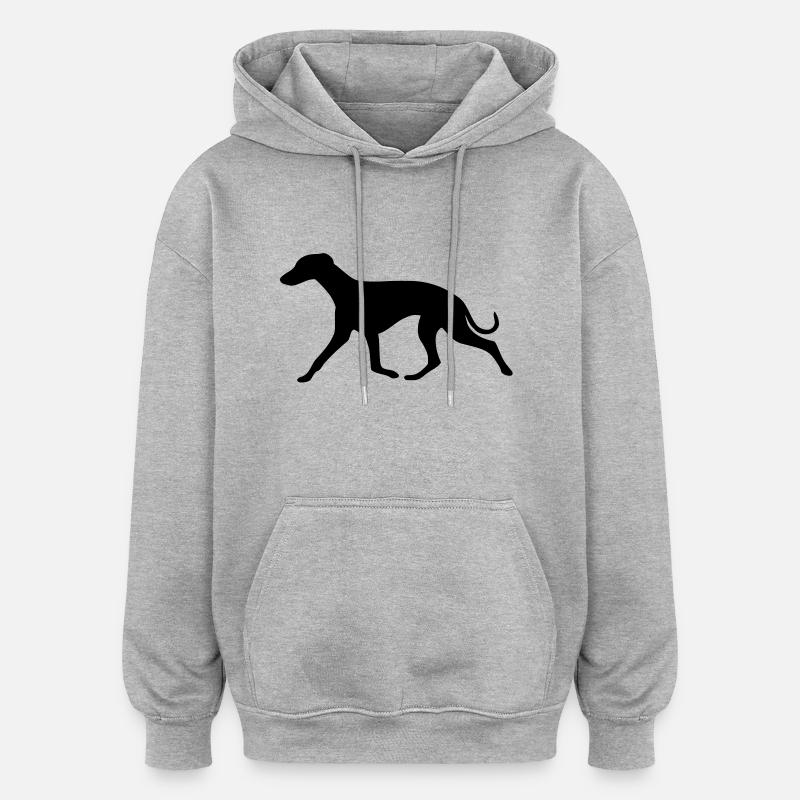 whippet2_cb - Sweat à capuche oversize unisexe - gris chiné
