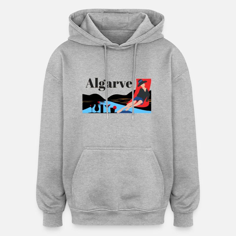 Alarve - Sweat à capuche oversize unisexe - gris chiné