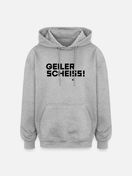 A-110 Geiler Scheiss! - Oversized Unisex Hoodie - Grau meliert