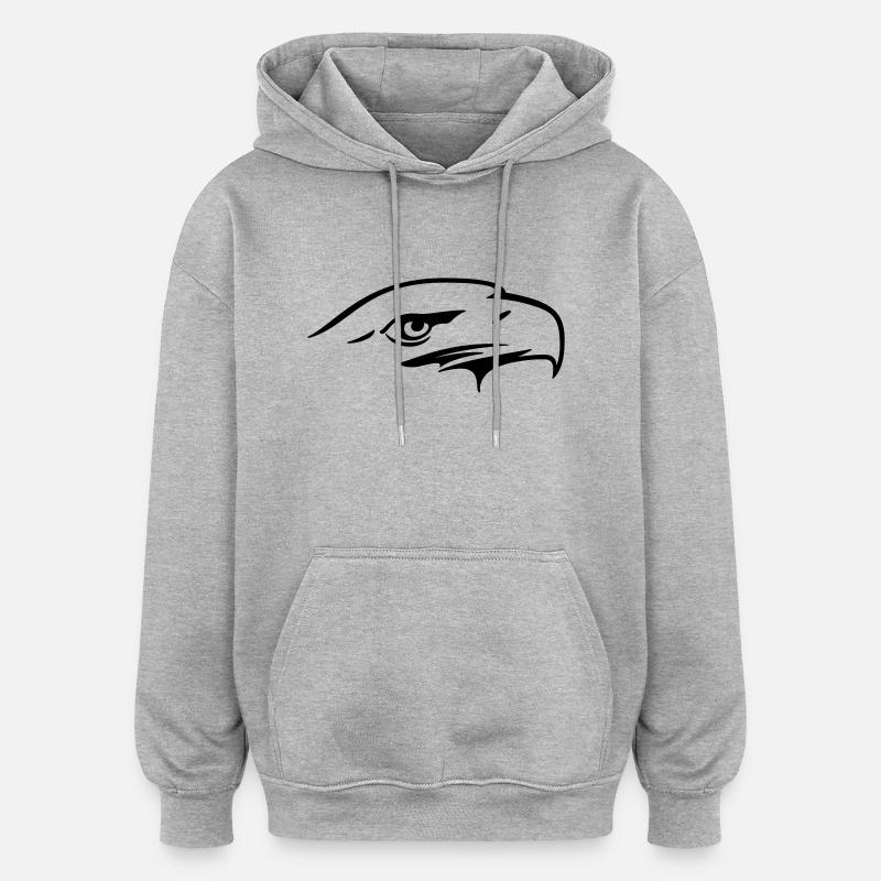 Eagle eye - Vectorart gift - Oversized Unisex Hoodie - heather grey