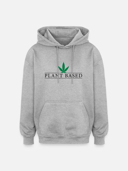Plant Based - Oversized Unisex Hoodie - Grau meliert