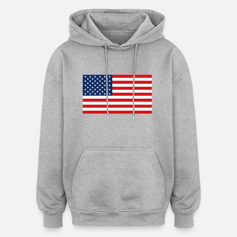 États-Unis - Sweat à capuche oversize unisexe - gris chiné