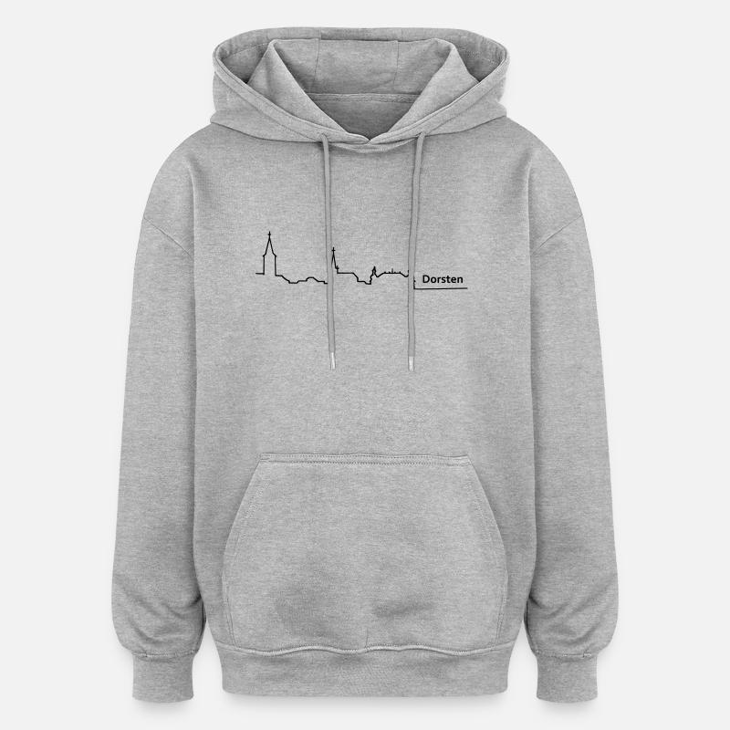 horizon dorsten - Sweat à capuche oversize unisexe - gris chiné