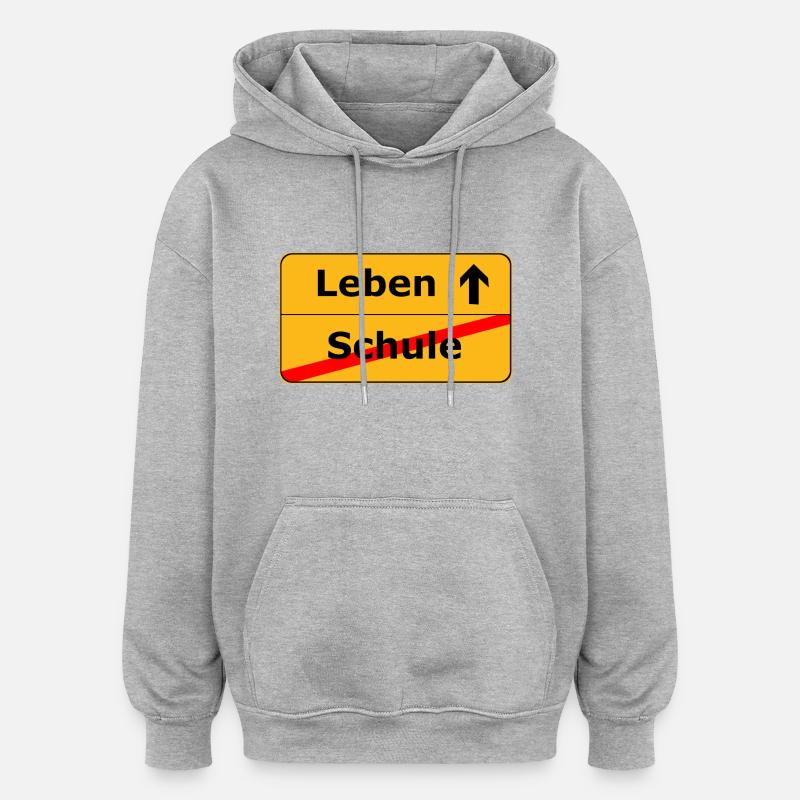 La vie après l'école - Sweat à capuche oversize unisexe - gris chiné