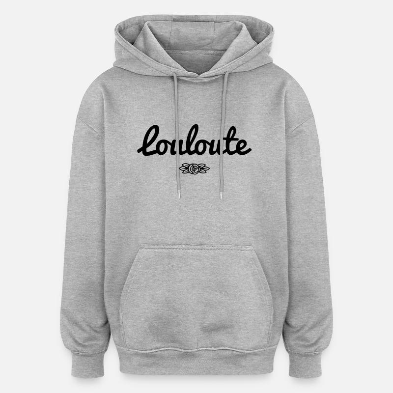 Louloute - Sweat à capuche oversize unisexe - gris chiné