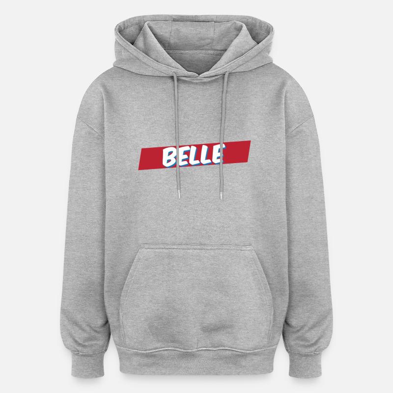 Belle - Sweat à capuche oversize unisexe - gris chiné