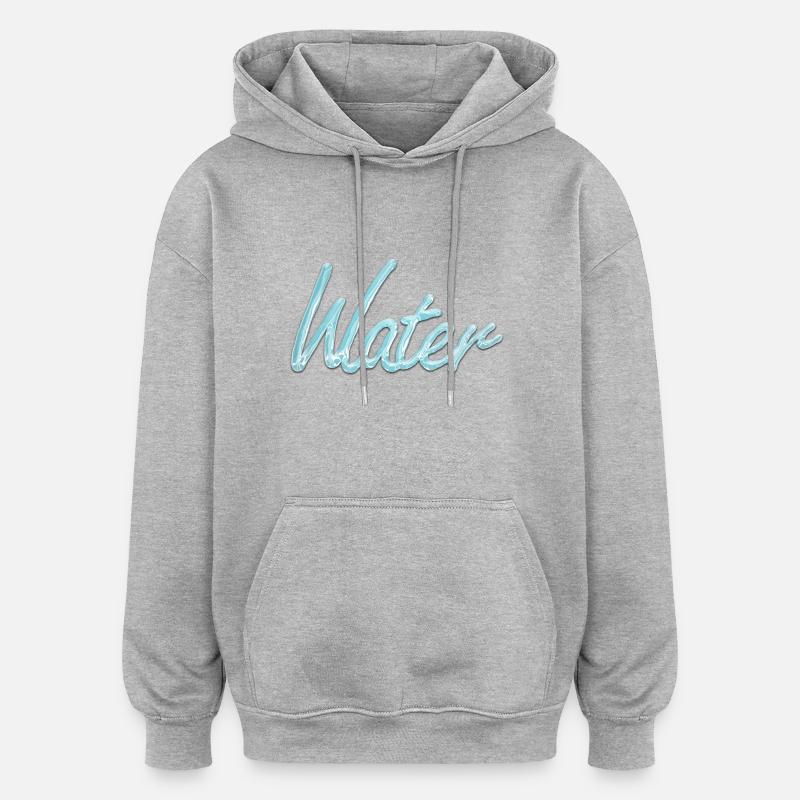 eau - Sweat à capuche oversize unisexe - gris chiné