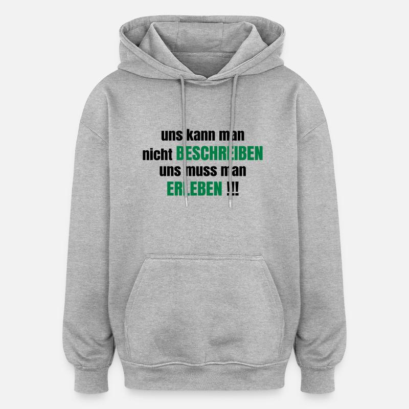 Freundschaft - Oversized Unisex Hoodie - Grau meliert