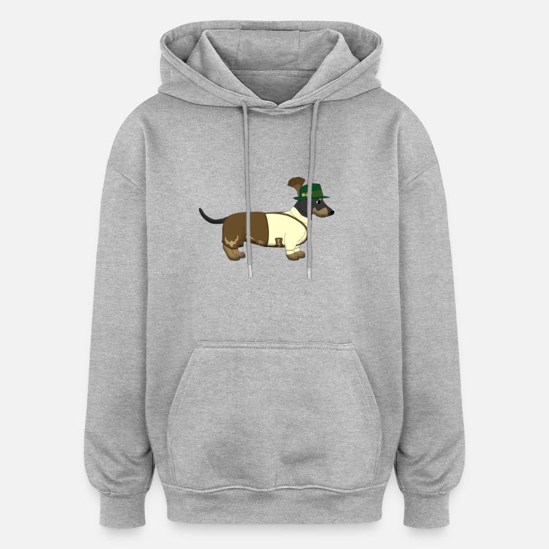 Dachshund Bavaria - Oversized Unisex Hoodie - heather grey