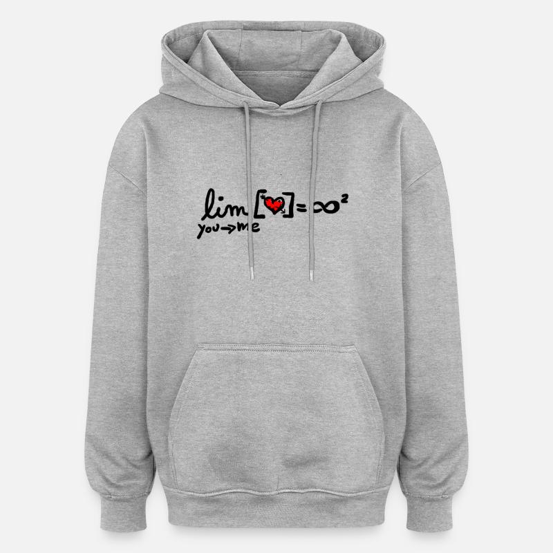 love equation - Sweat à capuche oversize unisexe - gris chiné