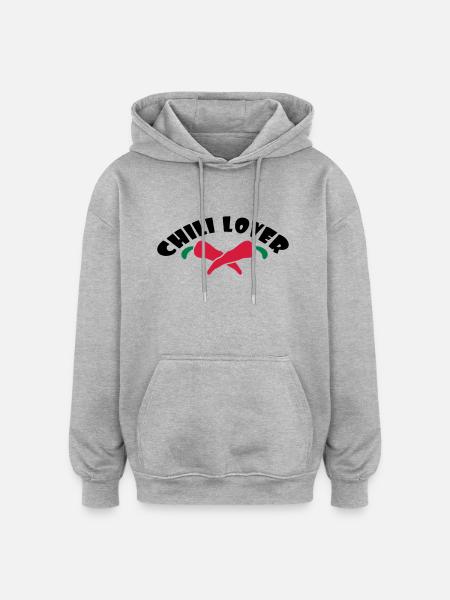 Chili Lover - Oversized Unisex Hoodie - heather grey