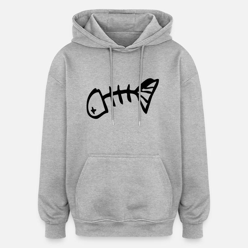 Fischgrätmuster - Oversized Unisex Hoodie - Grau meliert