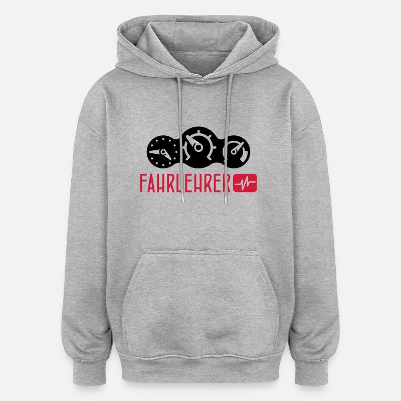 Instructeur de conduite - Sweat à capuche oversize unisexe - gris chiné