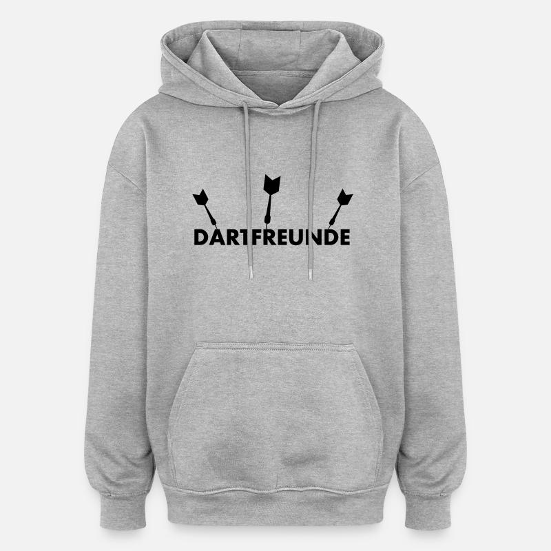 Dartfreunde - fléchettes T-shirt - Sweat à capuche oversize unisexe - gris chiné