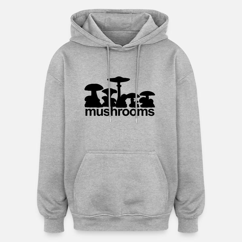 Pilze - Oversized Unisex Hoodie - Grau meliert