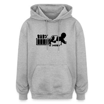 Baby Is Loading - Sweat à capuche oversize unisexe - gris chiné - Devant - Noah (186cm)