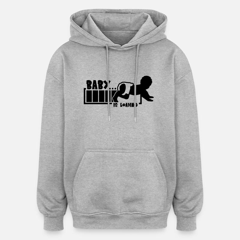 Baby Is Loading - Oversized Unisex Hoodie - heather grey