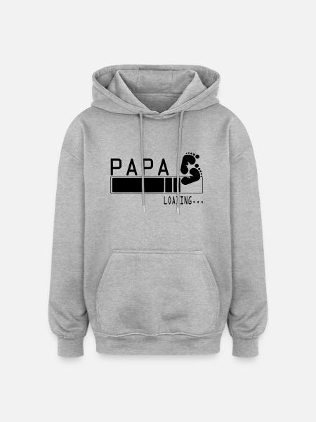Papa - Oversized Unisex Hoodie - Grau meliert