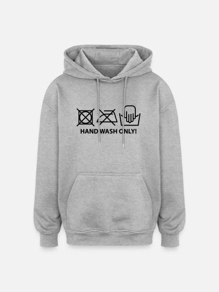 hand_wash_only_f1 - Oversized Unisex Hoodie - heather grey