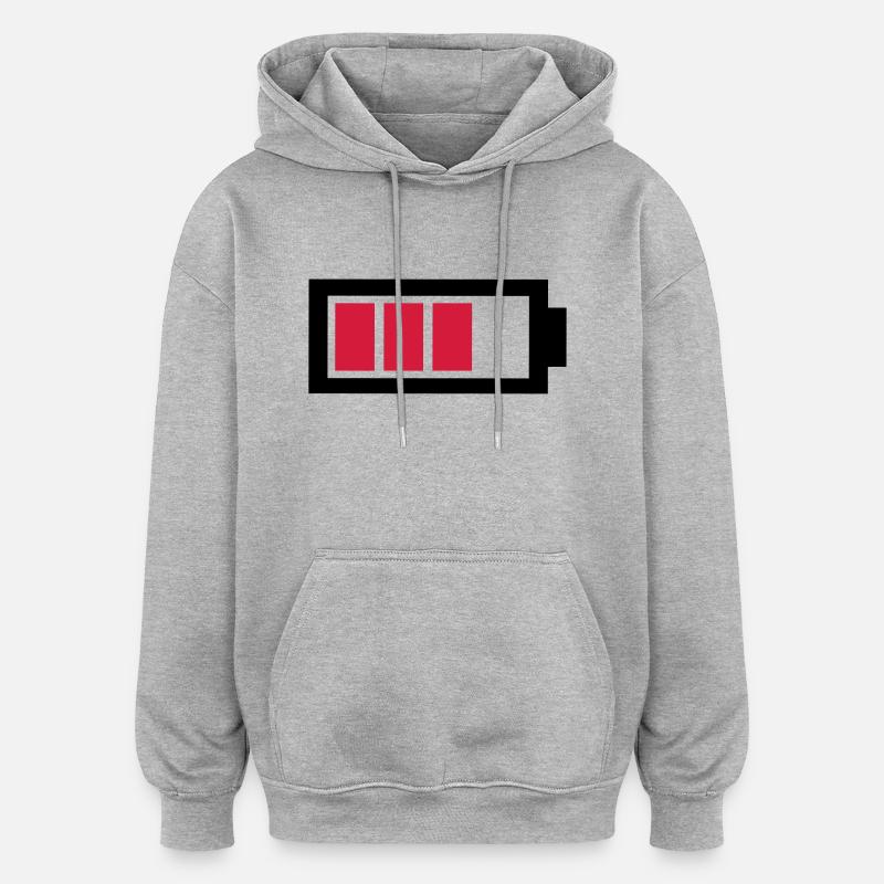 Batterie - Sweat à capuche oversize unisexe - gris chiné