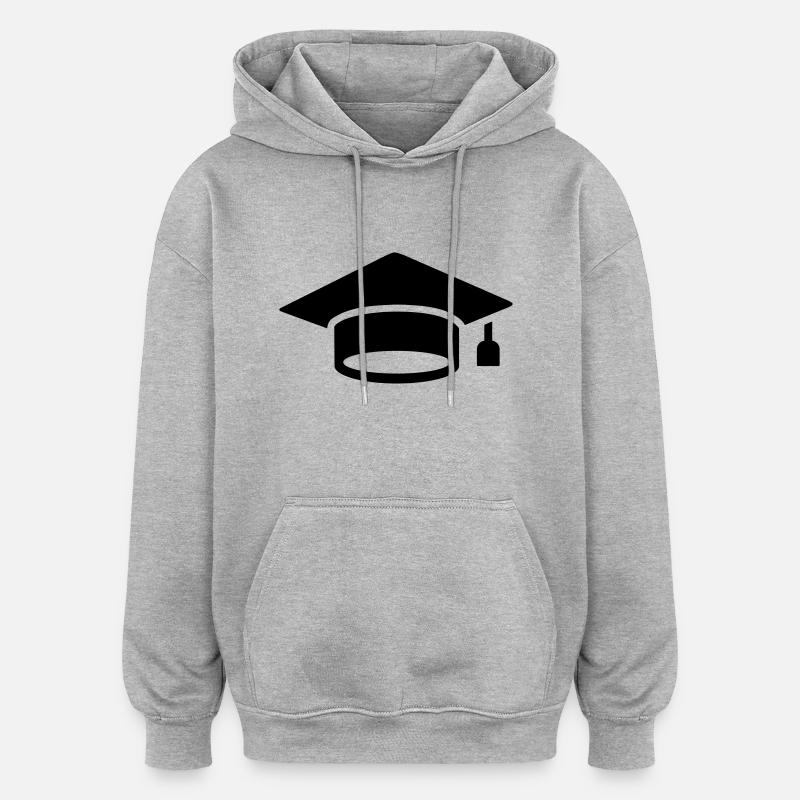 Bonnet doctoral - Sweat à capuche oversize unisexe - gris chiné