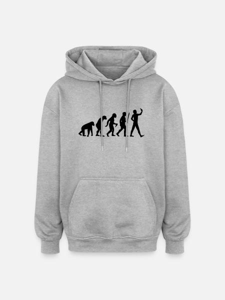 Evolution #Selfie - Oversized Unisex Hoodie - Grau meliert