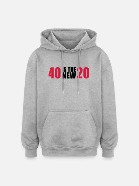 40 Anniversaire - Sweat à capuche oversize unisexe - gris chiné